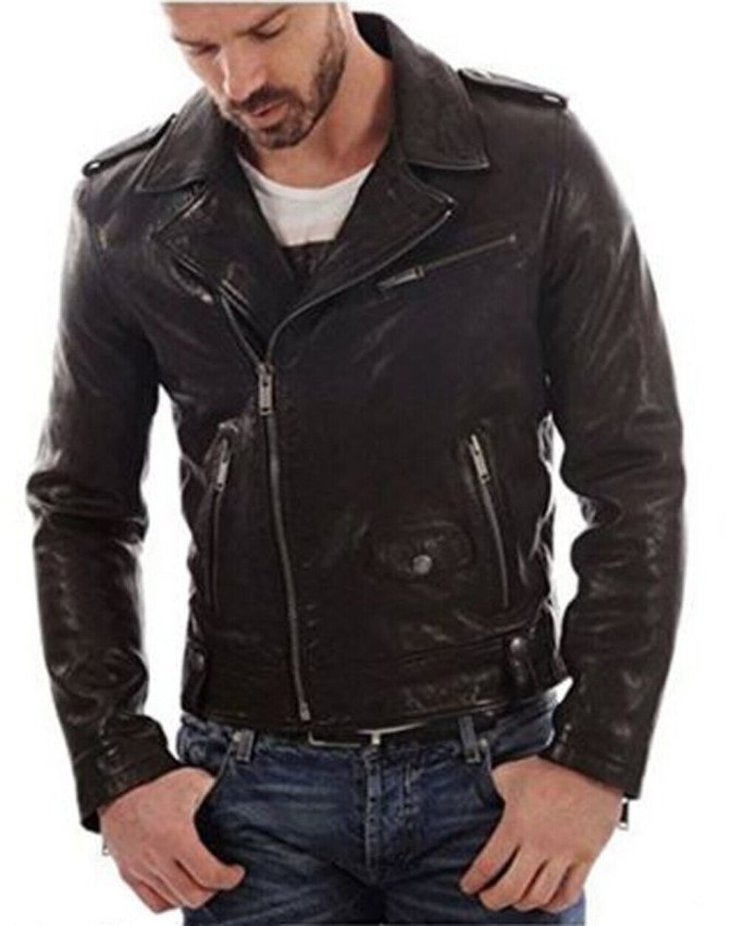 Косуха Noora Mens Genuine Lambskin Leather Jacket Black Slim Fit Biker Motorcycle s1