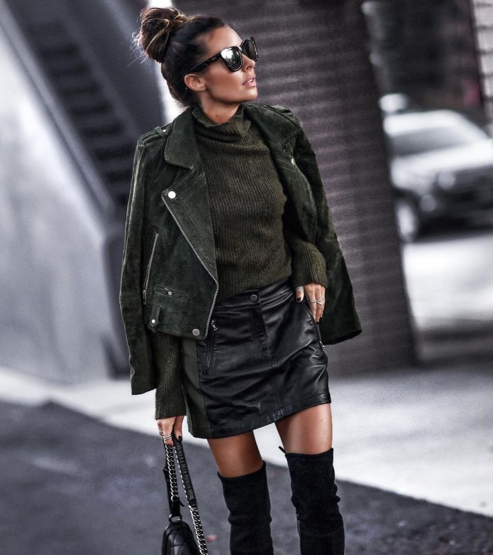 Кожаные штаны укороченные streetstyle