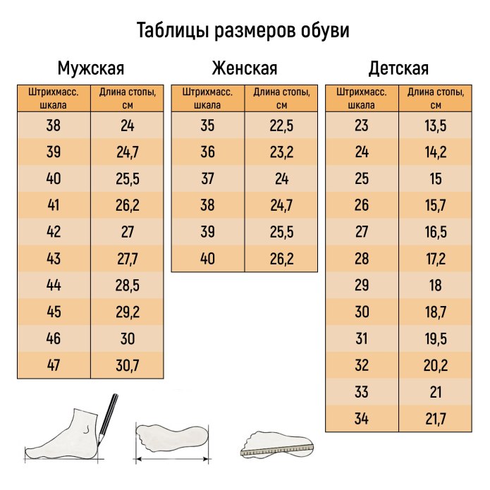 Размер обуви 277