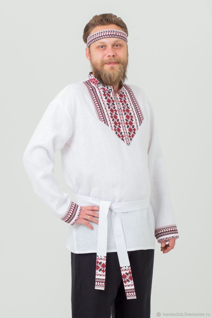 Косоворотки славянские мужские