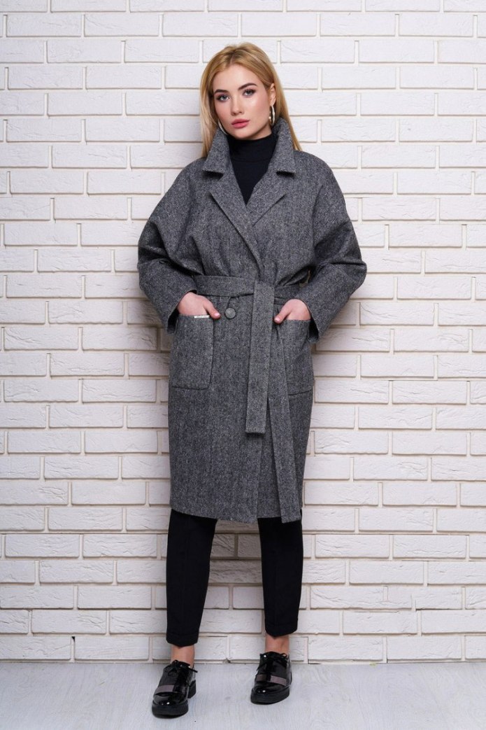 Пальто кокон Soft Grey ларедут