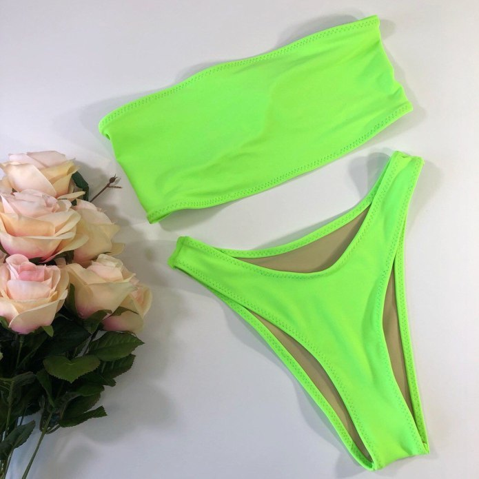 Жатый купальник Hunza g Jean Bikini Lime