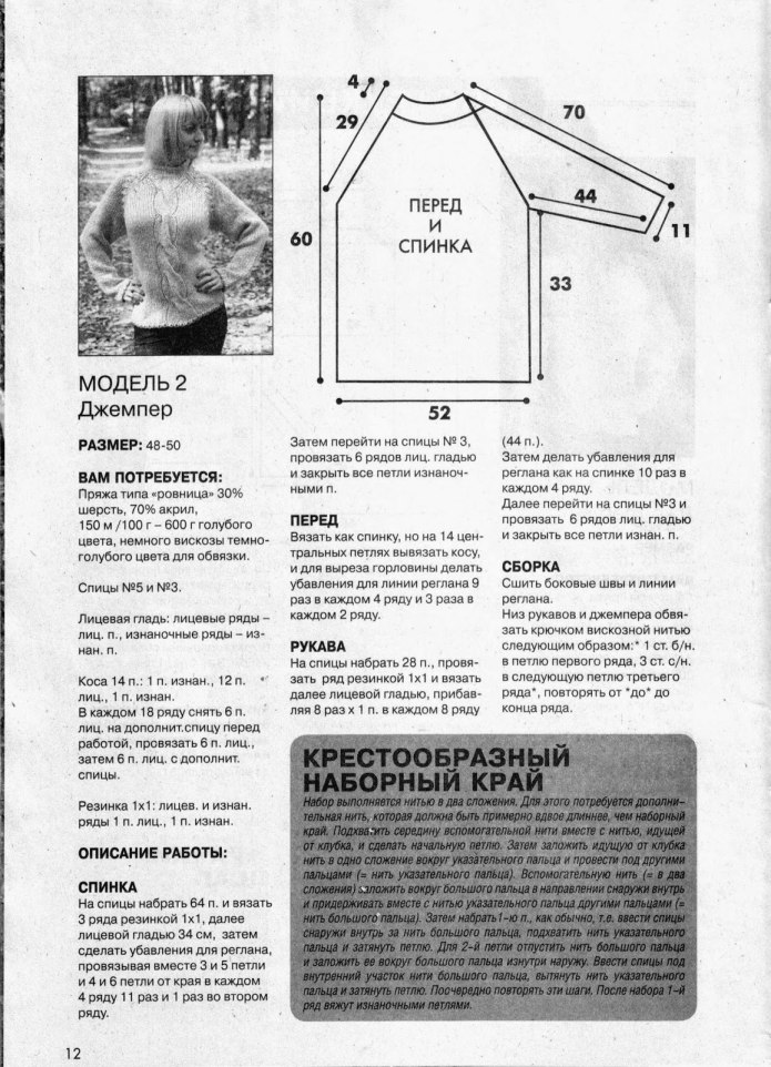 Свитер с косичкой посередине схема
