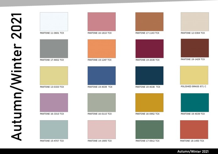 Цветовая палитра Pantone 2021