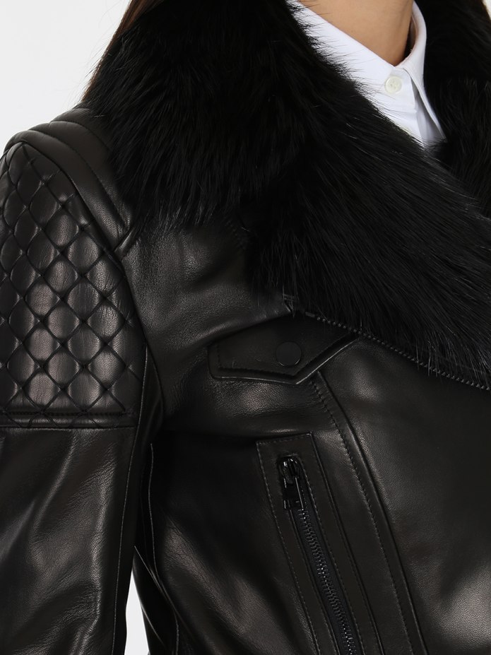 Roksan Leather fur кожаная куртка женская
