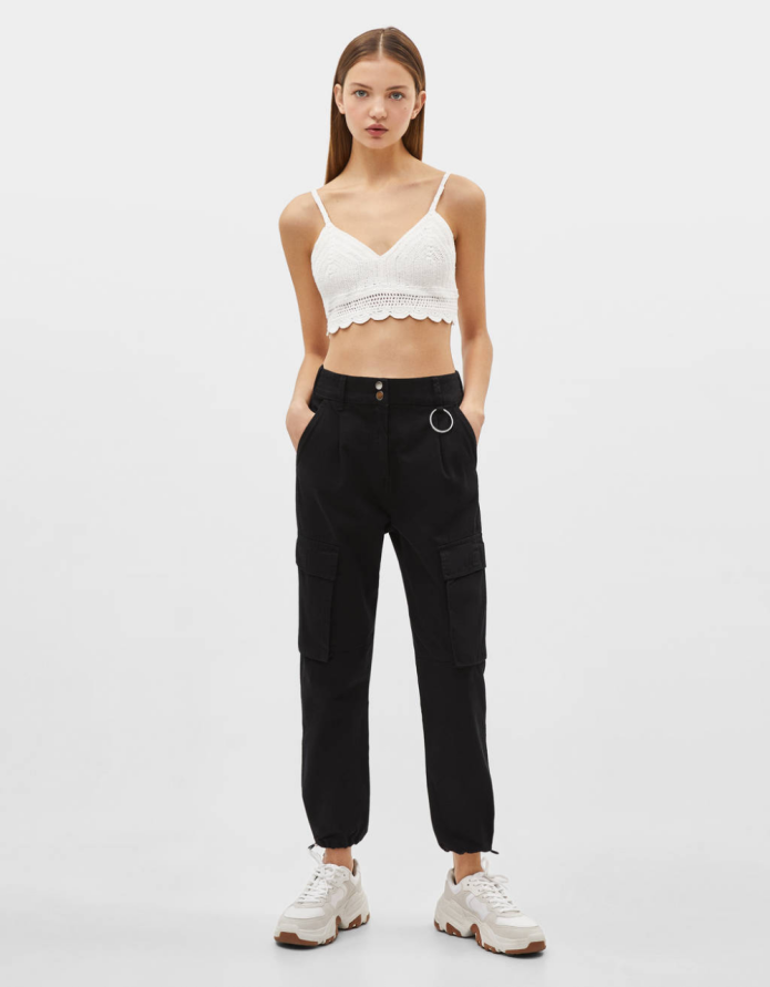 Bershka брюки женские хаки