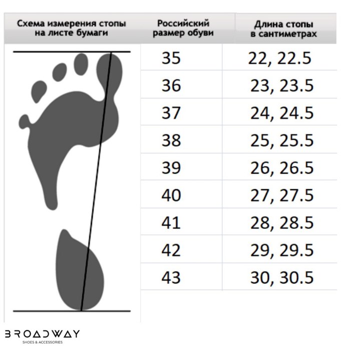Размеры обуви в сантиметрах