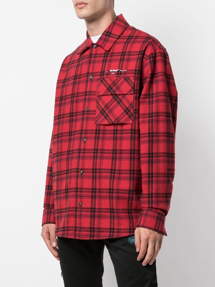 Off-White фланелевая рубашка в клетку