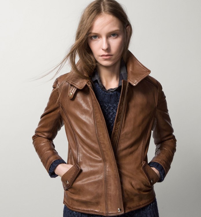 Кожаная куртка massimo Dutti женская