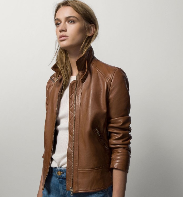 Кожаная куртка massimo Dutti женская