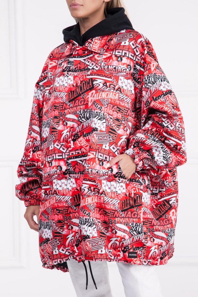 Balenciaga парка Jacket черная Swing