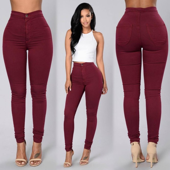 Брюки skinny High Waist