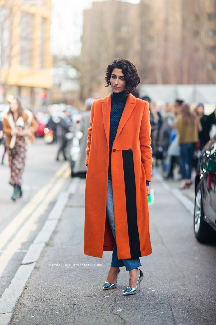 Пальто оранж Street Style