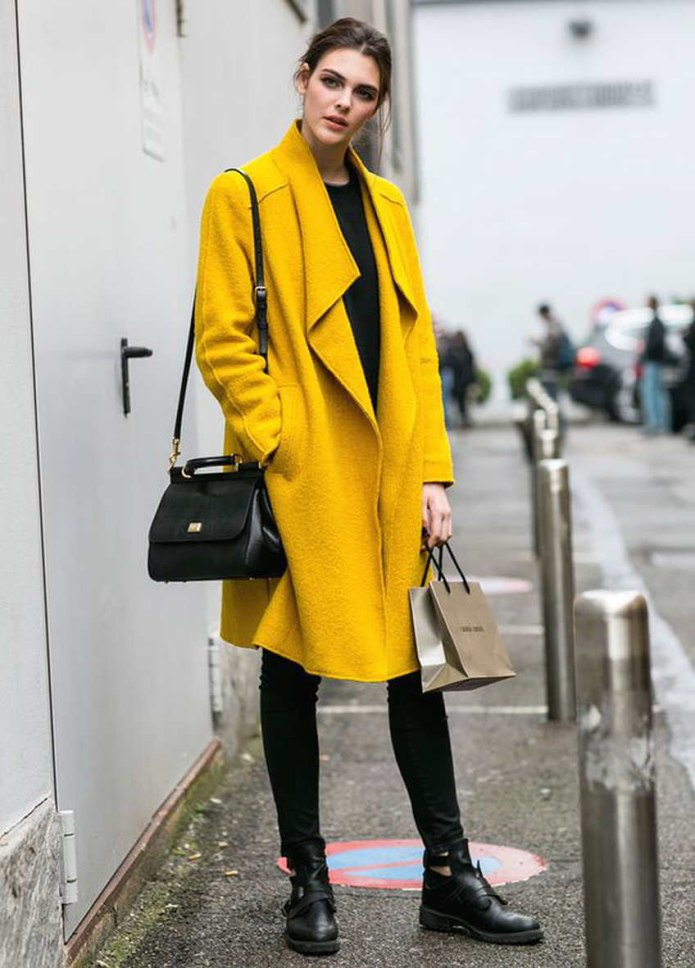 Горчичное пальто Zara