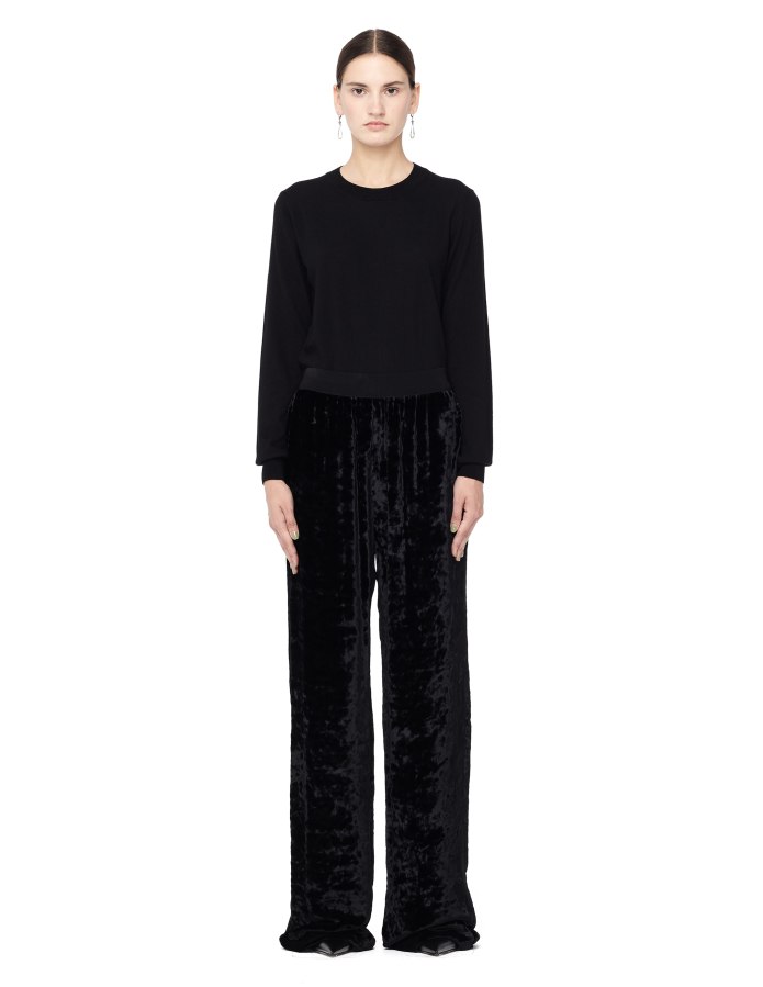 Широкие бархатные брюки Zara