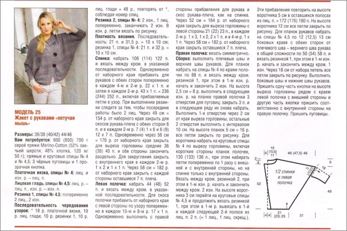 Вязаные кофты с рукавом реглан спицами со схемами