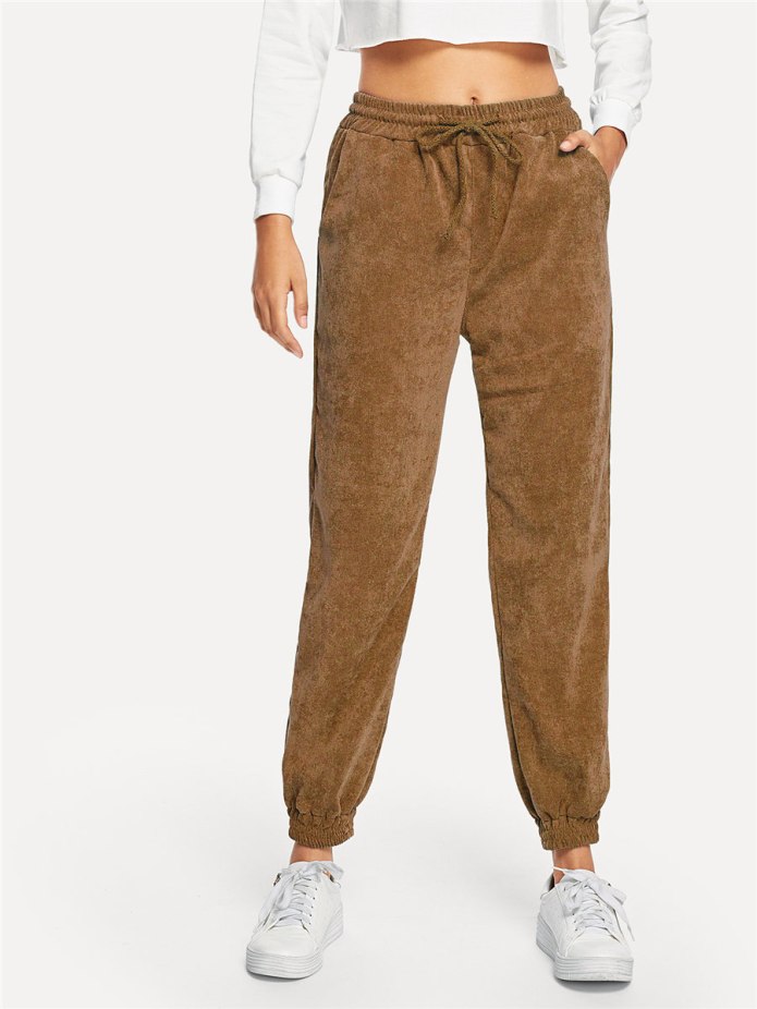 Брюки Bootcut из эластичного вельвета