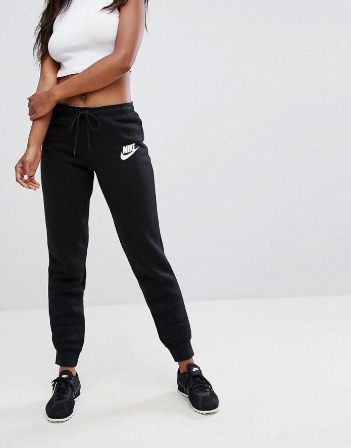 Nike Rally Black Swoosh logo Slim Fit Joggers