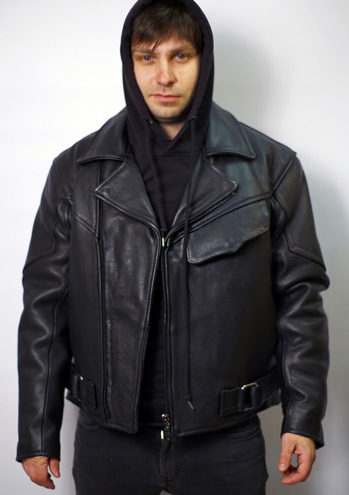 Leather Biker Jacket Alberto