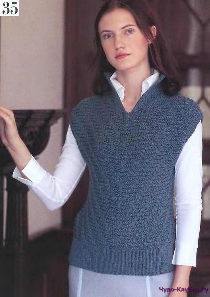 Длинный жилет из Knitter's 86