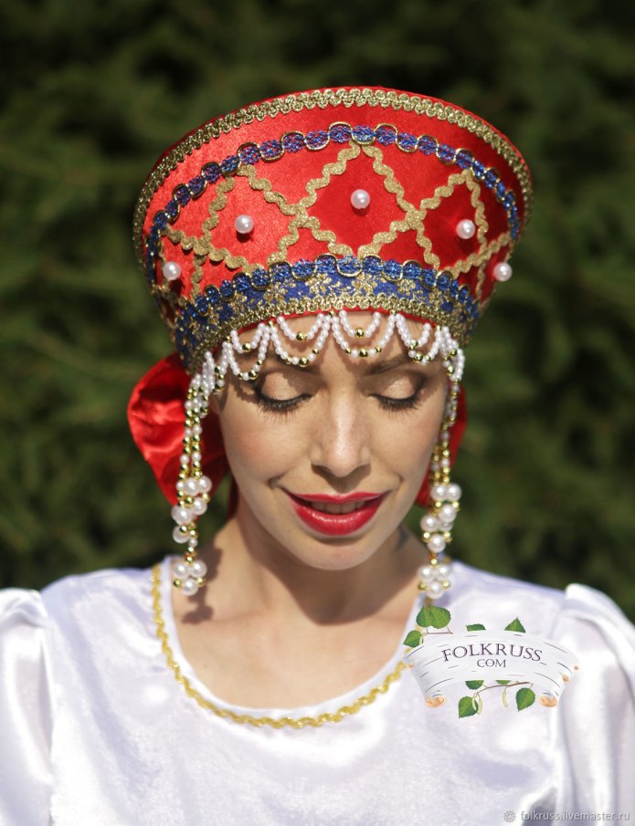 Кокошник "Яна", красный