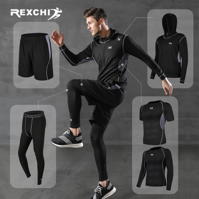 Компрессионный комплект для спорта мужские 5в1 Reebok