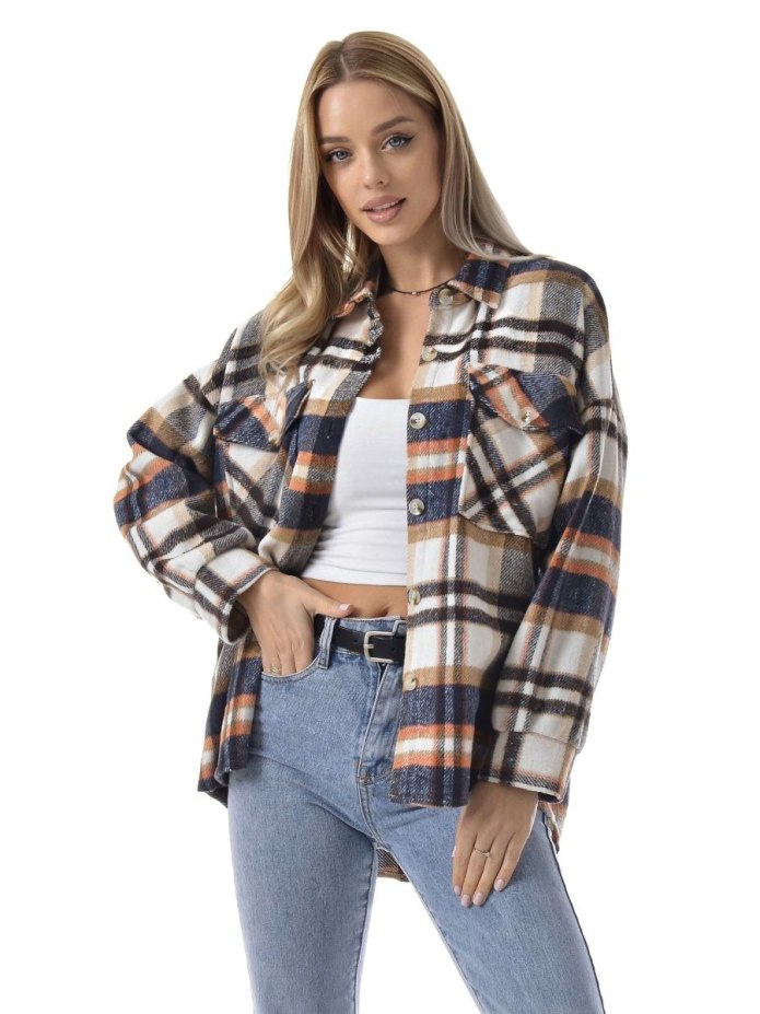 Plaid Shirt рубашка с капюшоном женская