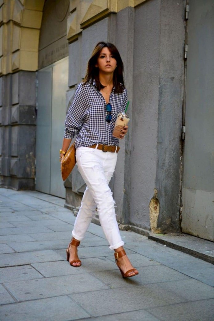 Белые брюки Street Style