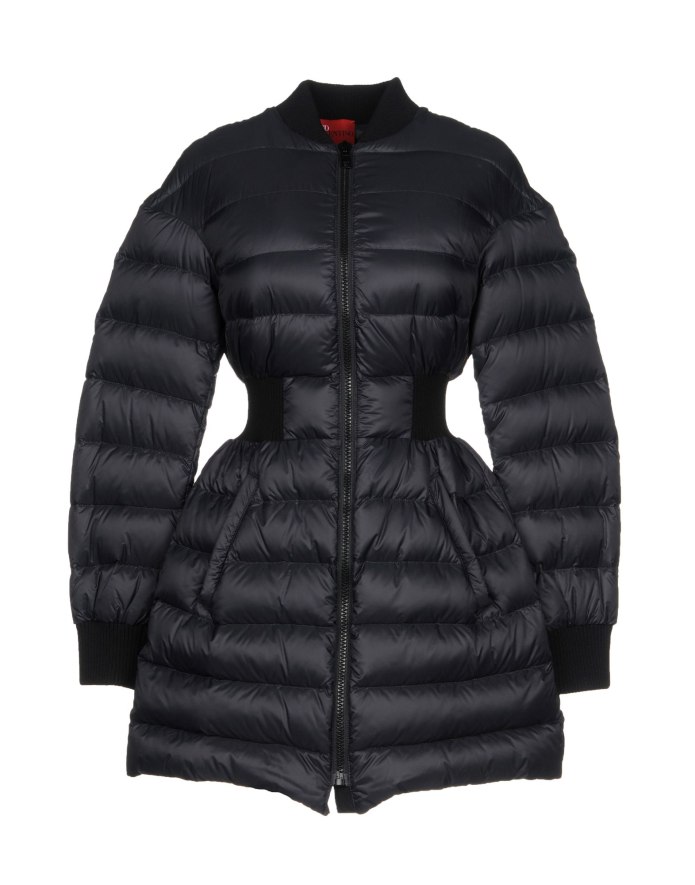Пуховик короткий с поясом черный Red Valentino