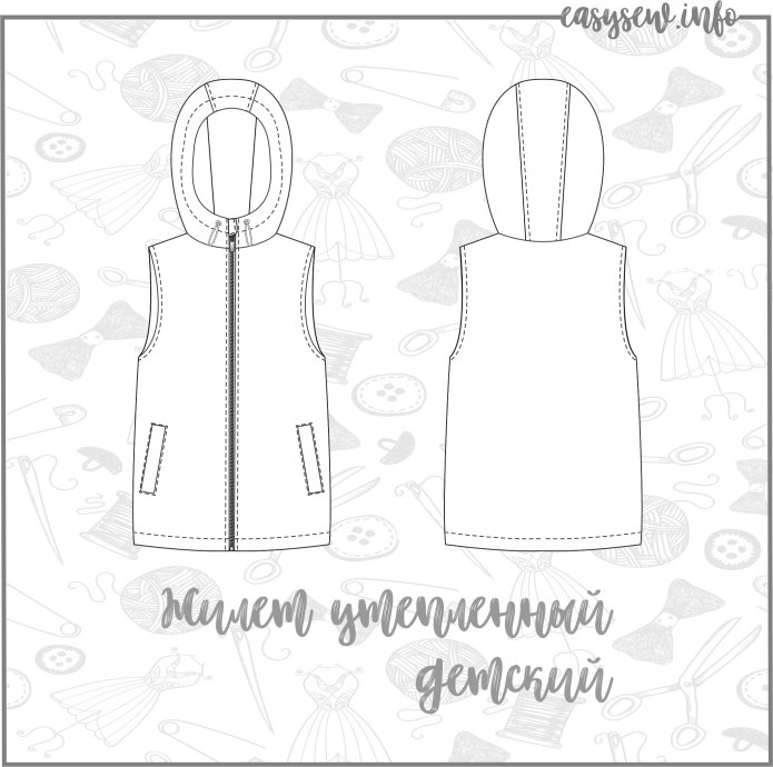 Жилет с узором гусиная лапка