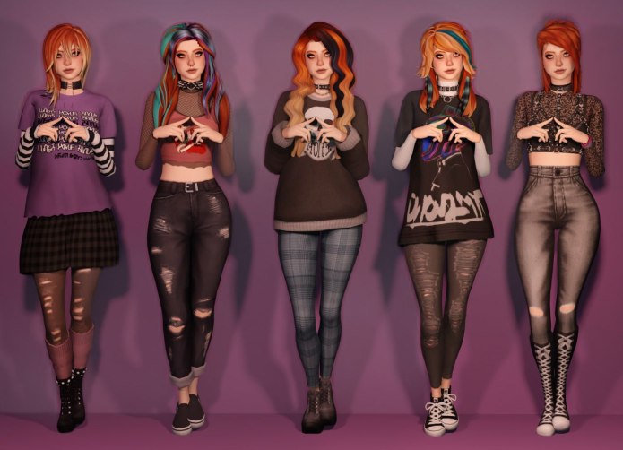 SIMS 4 эмо одежда