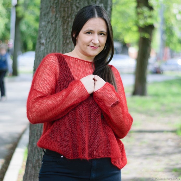 Джемпер ажурная паутинка
