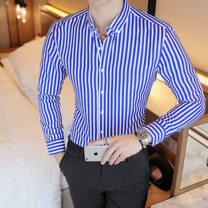 Рубашка Zara man Slim Fit полосатая
