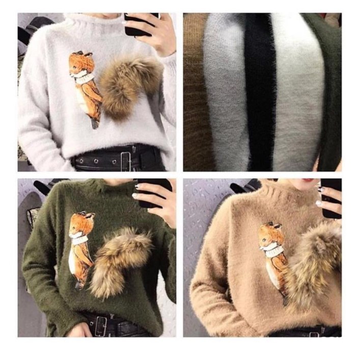 Кофта с декором из меха