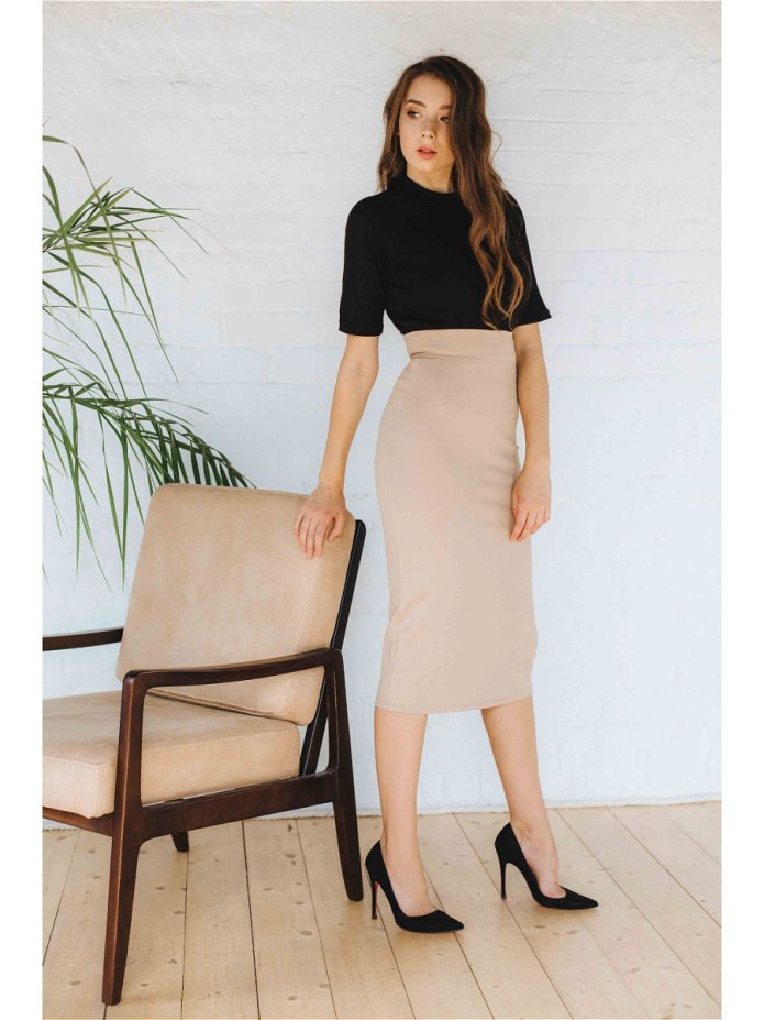 Zara юбка трикотажная миди коллекция 2018