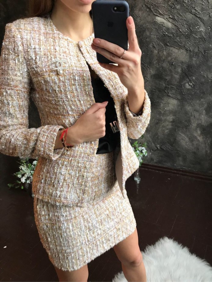 Твидовый пиджак женский