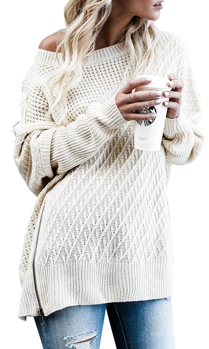 Длинный свитер женский оверсайз