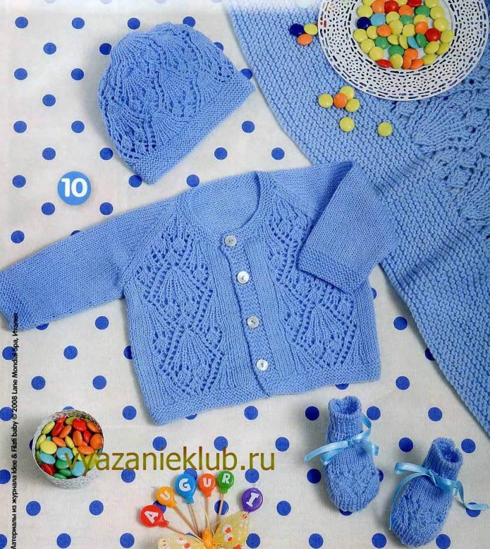 Кофточка для новорожденного спицами