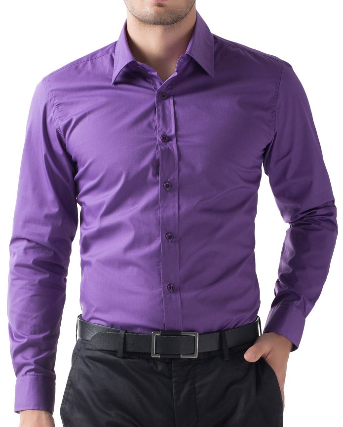 Рубашка лилового цвета мужская Slim Fit Bosco Outlet