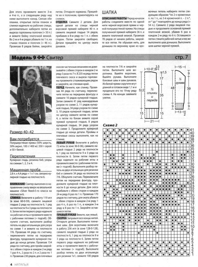 Женский свитер с орнаментом спицами схемы с описаниями