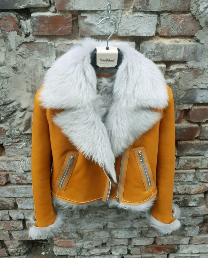Leather fur Bianca куртка женская