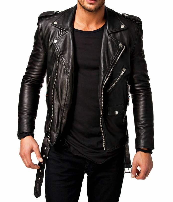 Косуха Noora Mens Genuine Lambskin Leather Jacket Black Slim Fit Biker Motorcycle s1