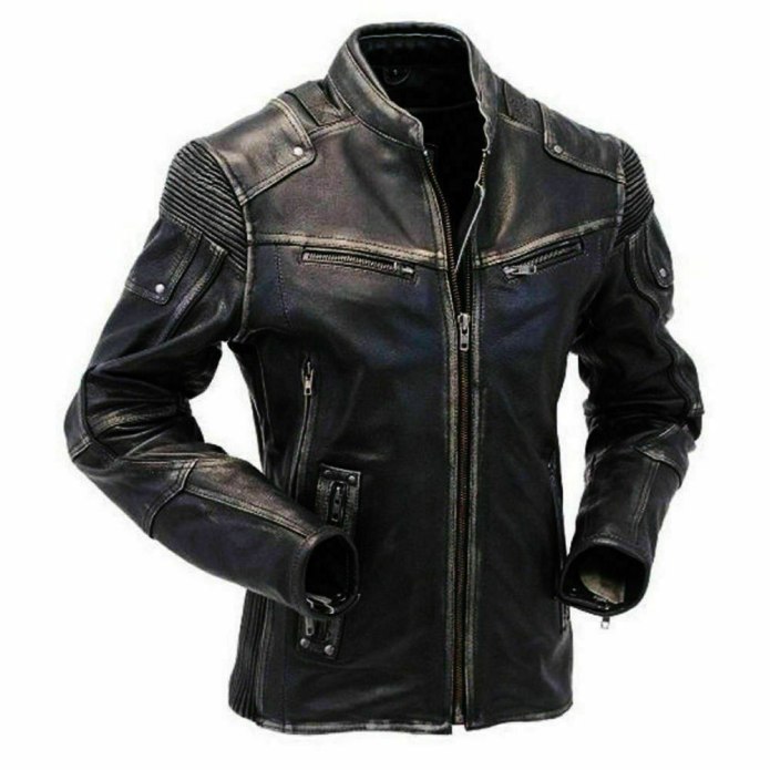 Black Leather Jacket Cafe Racer