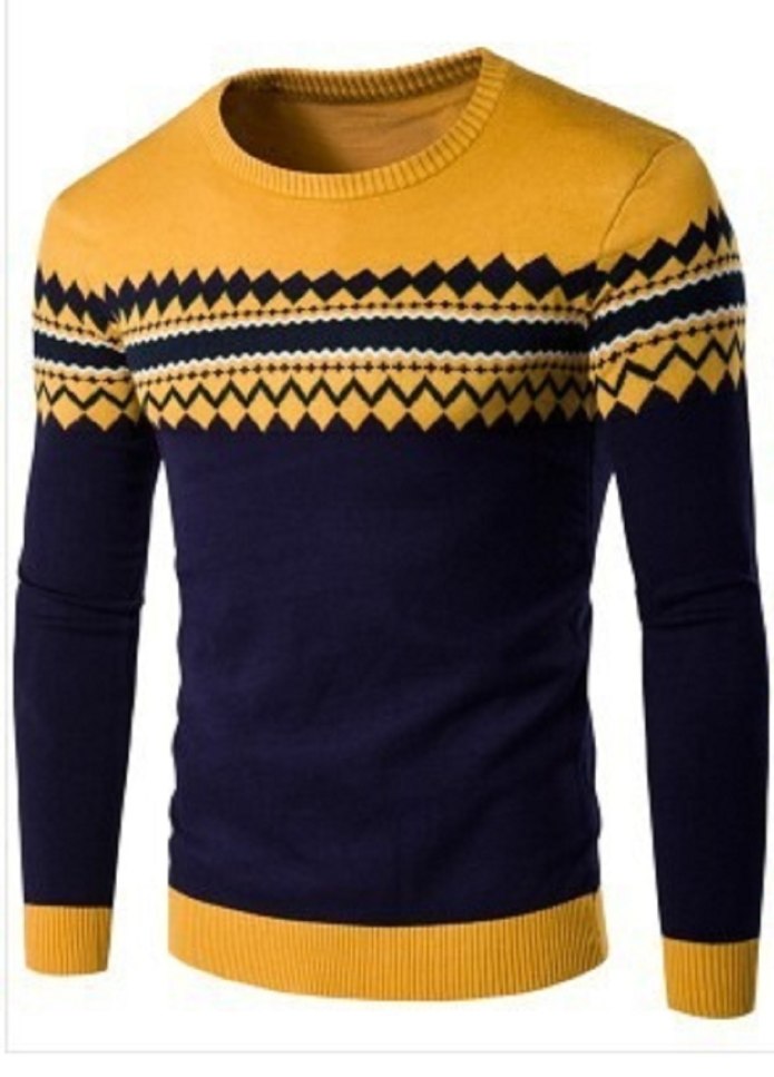 Mens Knitted Pullover Striped