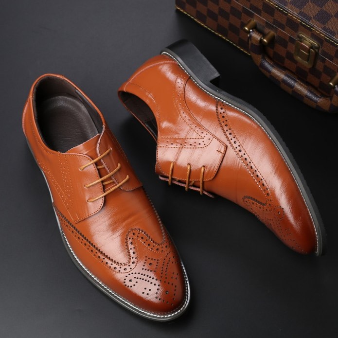 Men Oxfords Genuine Leather Dress Shoes Lace up Mens Casual Shoes Luxury brand men 2022 Plus Size 38-48