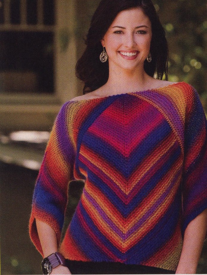 Пуловер с фантазийными полосами из Creative Knitting