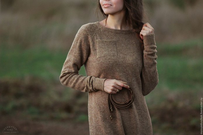Ажурное платье спицами для женщин