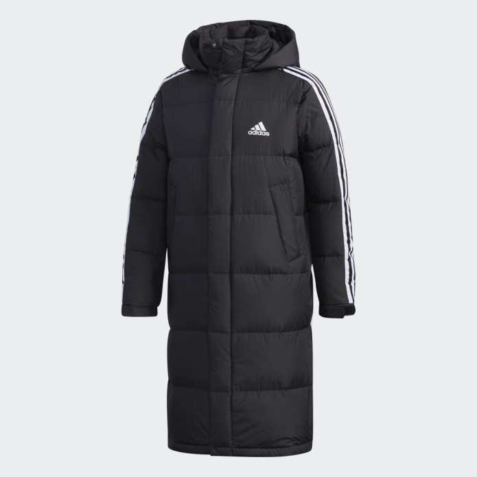 Adidas длинный пуховик 3 Stripes