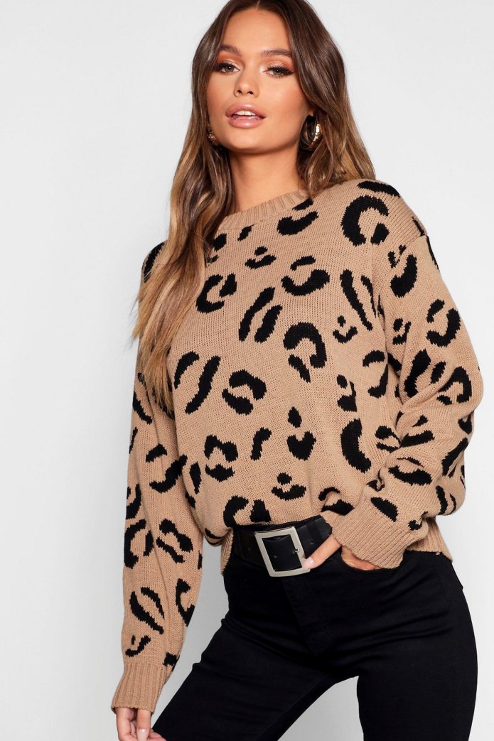 Джемпер boohoo леопард