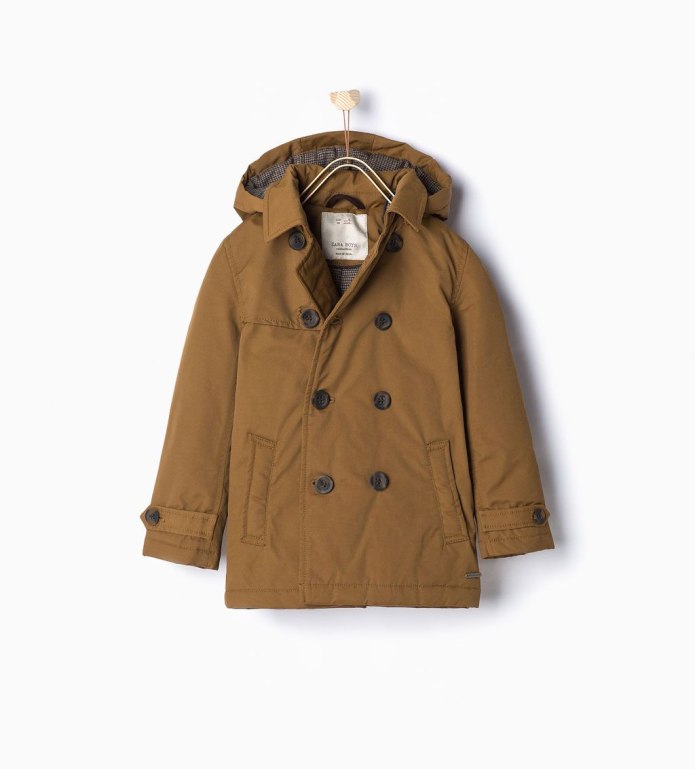 Утепленный тренч Zara мальчики